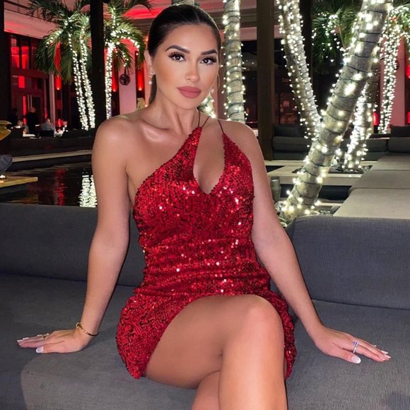 BLOGGER'S FAVE! Zara Red Velvet Sequin Mini Dress Sz XS, Large NWT - Picture 5 of 17